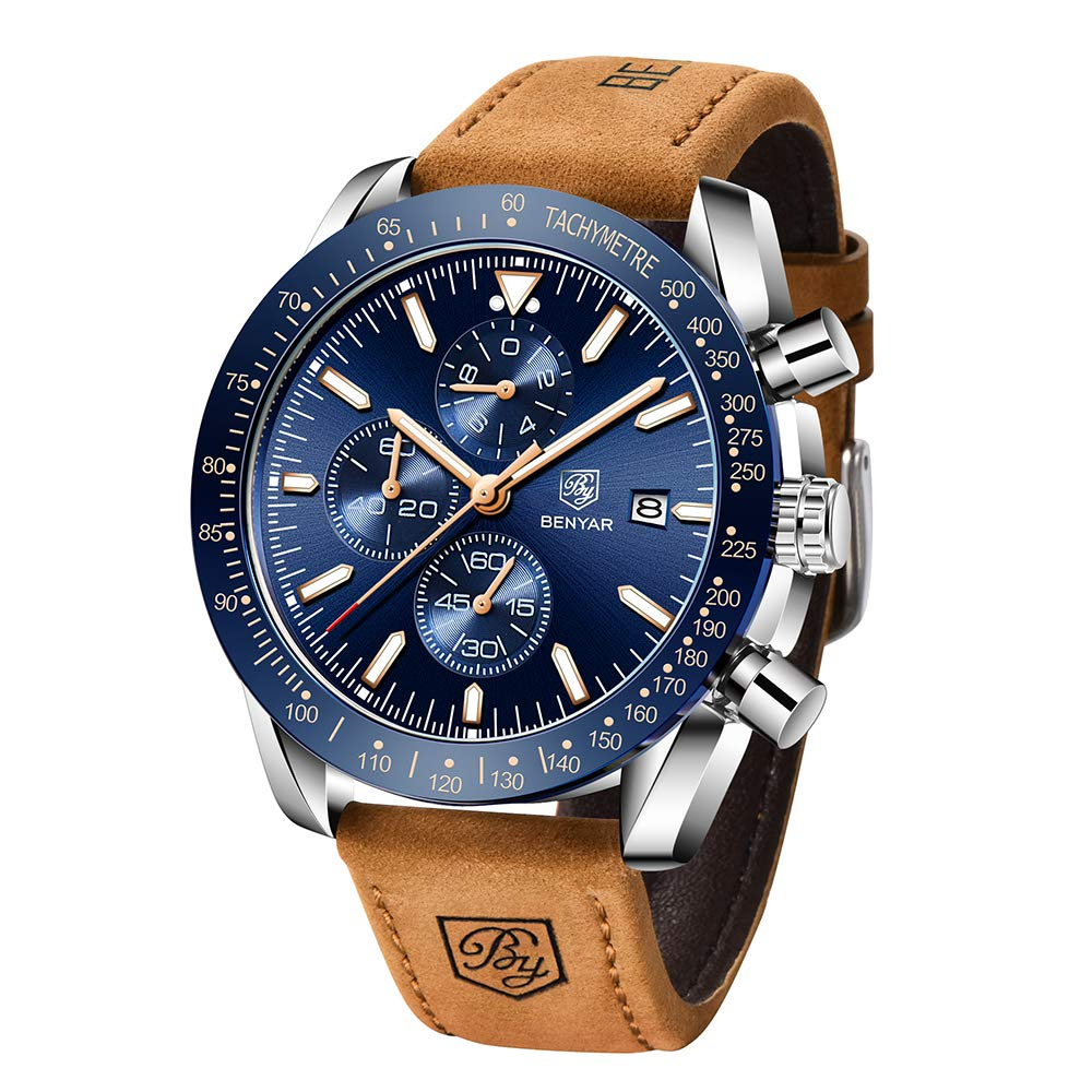 BENYAR Stylish men s analog chronograph quartz watch with