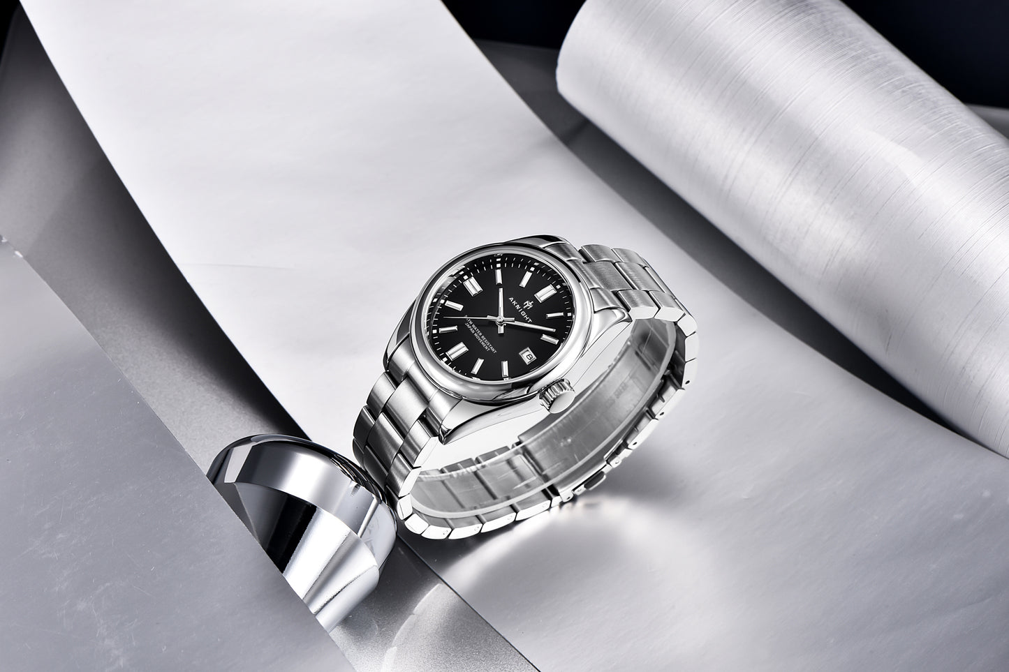 AKNIGHT™ Men's Stainless Steel Watch Date Waterproof 5ATM Fashion Simple Classic Men's Wrist Watch