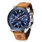 BENYAR - Stylish men's analog chronograph quartz watch with premium leather strap