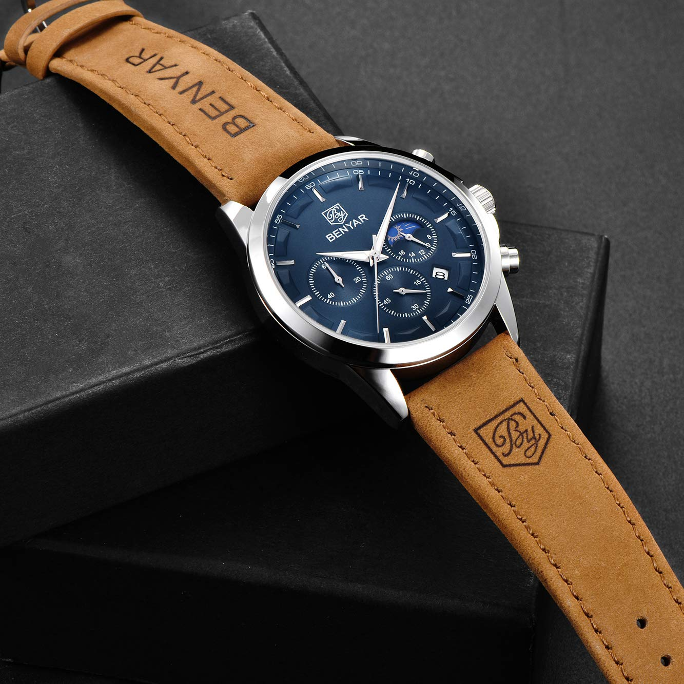 Mens Watches Mens Watch Chronograph Watch Luxury Watch Watches for Men Mens  Wrist Watches Leather Watch Men -  Norway